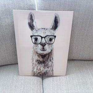 Llama Canvas Art with Glasses